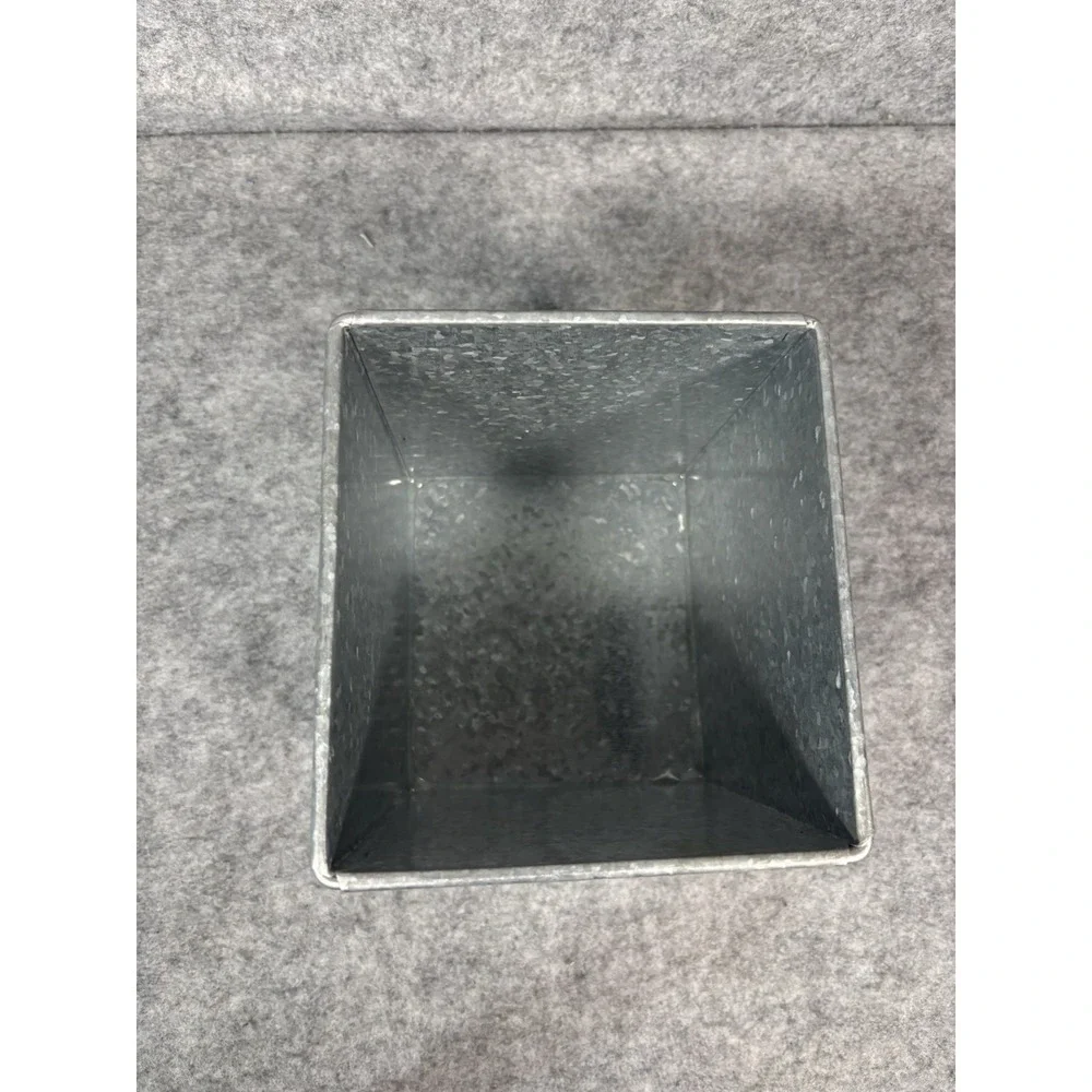 Galvanized Metal Square Flower Pot 6 X 6‎
